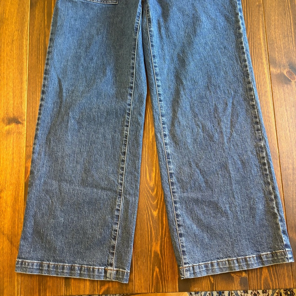 Banana Republic Wide-Leg High-Rise Jeans Size 6 Medium Wash Patch Pocket Denim - Picture 5 of 13